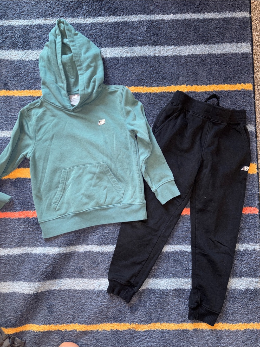 New Balance Teal Hoodie and Black Joggers Kids Set